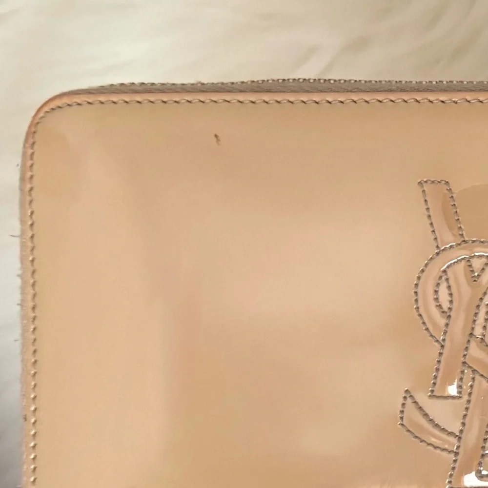YSL Beige Patent Leather Continental Zip Around Wallet - Picture 9 of 15